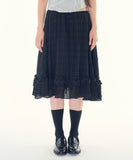 Pretzel check frill skirt