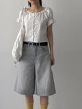 [Short sleeve ver.] Beans Off-Shoulder Crop Blouse