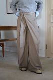 Brushed) Belu wrap wide pants