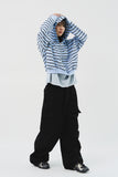 (W) Mush Striped Zip Hoodie