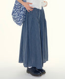 Basil Pleated Check Banding Skirt