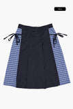 Litton side check pleated skirt