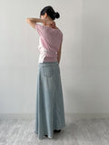 547 Vintage Flare Long Denim Skirt