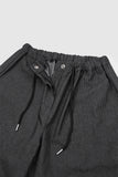 Pinstripe wide banding pants