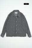Vina sheer check wrinkle shirt