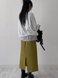 Tuba Wrinkle Banding Long Skirt