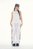Back ribbon see-through sleeveless