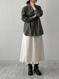 Sweri Banding Frill Long Skirt