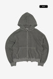 Pigment crop zip-up hoodie