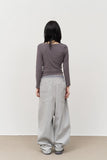 (W) Texture Shirring Top