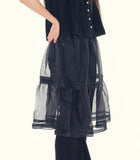 Moniz sheer midi skirt