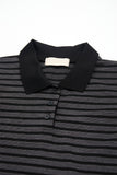 Dover stripe cropped polo tee