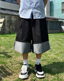 Non-Fade Maxi Roll-Up Bermuda Denim