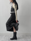 [Setup Available] Suet Stripe Long Skirt