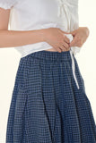 Basil Pleated Check Banding Skirt