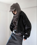 Glow Balloon Leather Padding Jumper