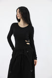 Side belt slim tee