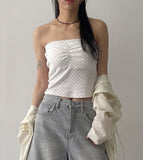 Shirring dot tube top