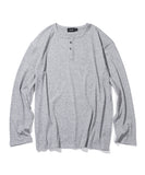 RIBBED HENLEY NECK LONG SLEEVE