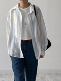 Torre Stripe See-Through Loose Fit Shirt