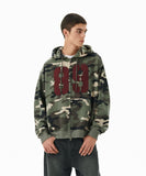 CAMO APPLIQUE HOOD ZIP UP