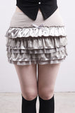 Velour Ribbon Tiered Skirt