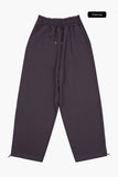 Long waist rib loose sweatpants
