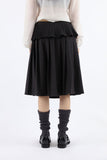 Sheer double pleated skirt