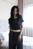 Off-Layer Shirring Halter Top