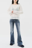 (W) Greyish Low Bootscut Denim