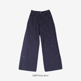 Bolt pin tuck wide pants