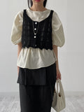 Punching See-through Knit Vest