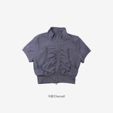 Jerryn Shirring Half Zip-up