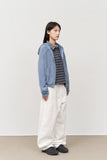 (W) Moon Pigment Waffled Zip Hoodie