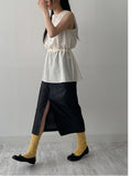 Selvage Slit H-Line Long Skirt
