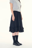 Pretzel check frill skirt