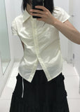 PUFF SLEEVE SHIRRING BLOUSE