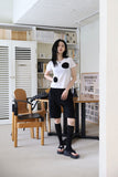 Side snap half pants