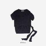 Det shirring layered t-shirt