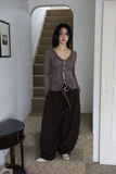 Shiny see-through frill cardigan