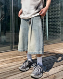 Teen Washed Deep Tuck Bermuda Denim