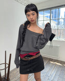 OFF-SHOULDER REVERSE LOOP SWEATSHIRT