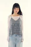 Mona check bustier blouse