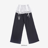 Lunine shirring layered pants