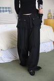 Off-pleated slacks pants