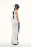 Back ribbon see-through sleeveless
