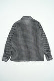 Vina sheer check wrinkle shirt