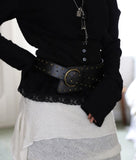 Layer wide studded belt