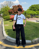 Aura one-tuck wide pants