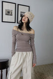 Leaf Twist Off-Shoulder Tee